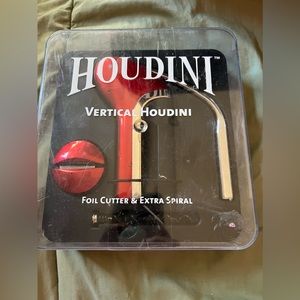 Houdini Lever Corkscrew Wine Opening Kit w/ Foil Cutter Spare Coil